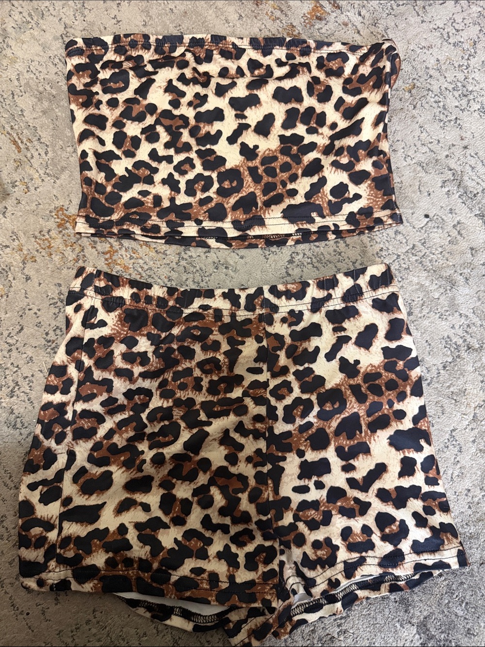 SHEIN Leopard Print Mini Skirt - Brown/Black/Cream